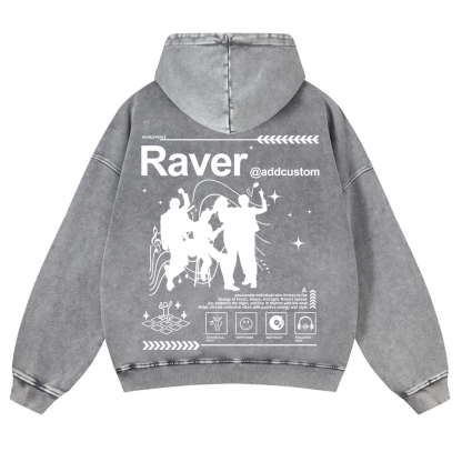 Addcustom Raver Washed Hoodie wearishow