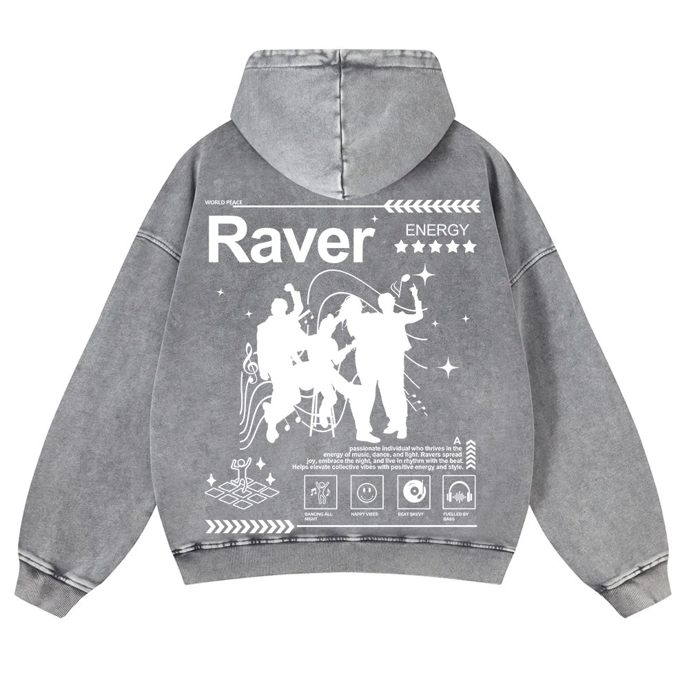 Raver Washed Hoodie wearishow