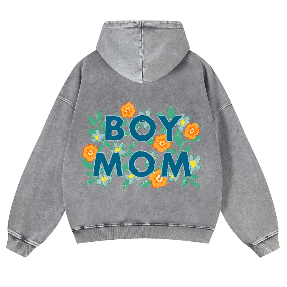 Boy Mom Washed Hoodie wearishow