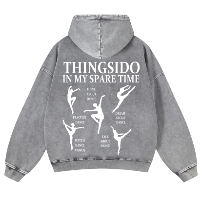 Thingsido In My Spare Time Washed Hoodie wearishow