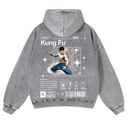 Kung Fu Washed Hoodie wearishow