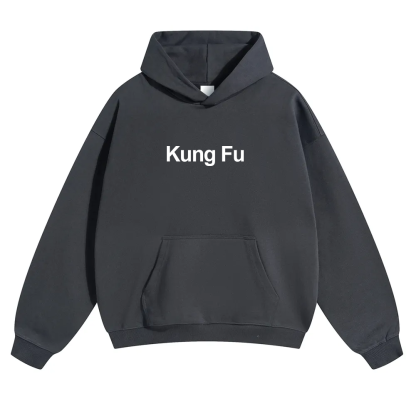 Kung Fu Unisex Solid Color Hoodie wearishow