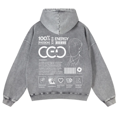 CEO  Unisex Fit Vintage Washed Hoodie