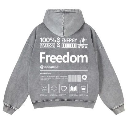 Freedom Addcustom  Vintage Washed Hoodie