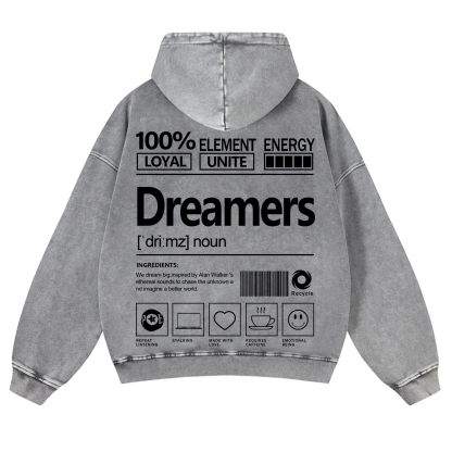Dreamers Unisex Fit Vintage Washed Hoodie