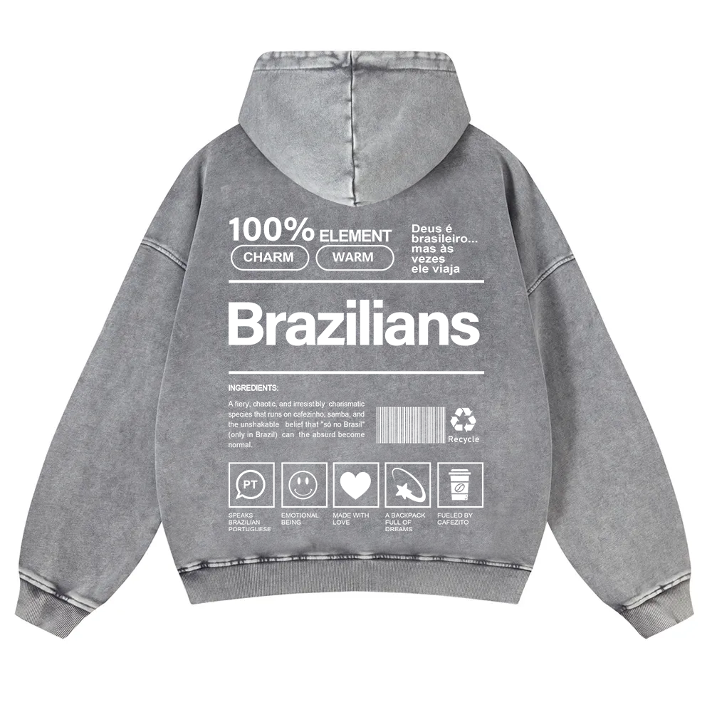 Brazilians Unisex Fit  Washed Hoodie wearishow