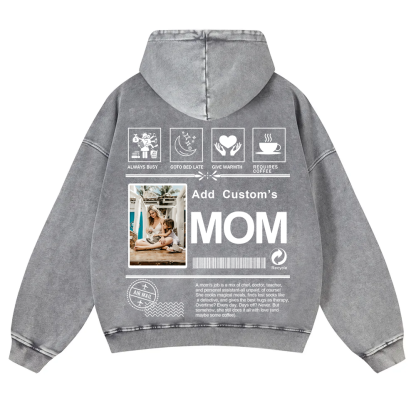 MOM Custom Casual Washed Hoodie wearishow
