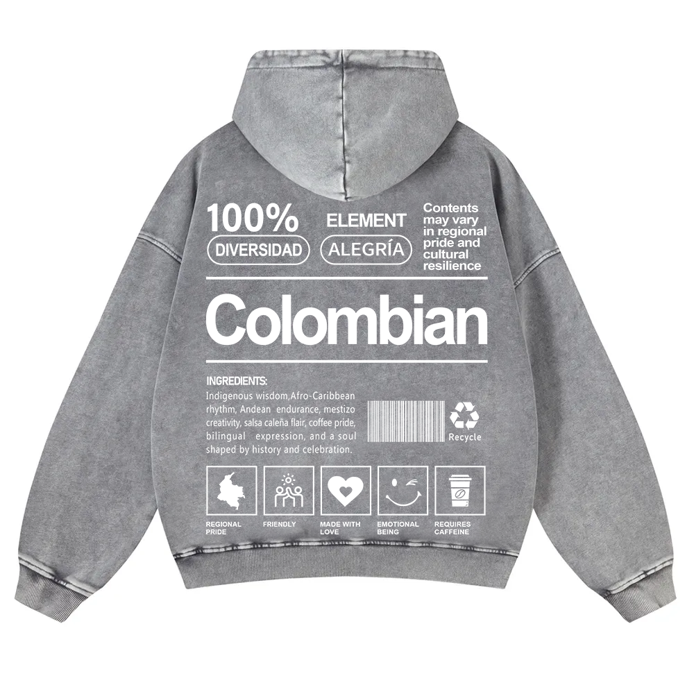 Colombian Unisex Fit  Washed Hoodie wearishow