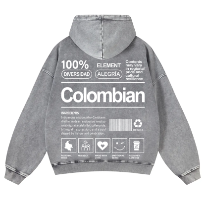 Colombian Unisex Fit  Washed Hoodie wearishow