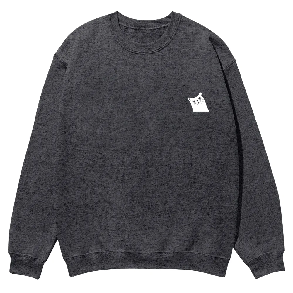 Cat Trick Customized Unisex Casual Crewneck Sweatshirt wearishow
