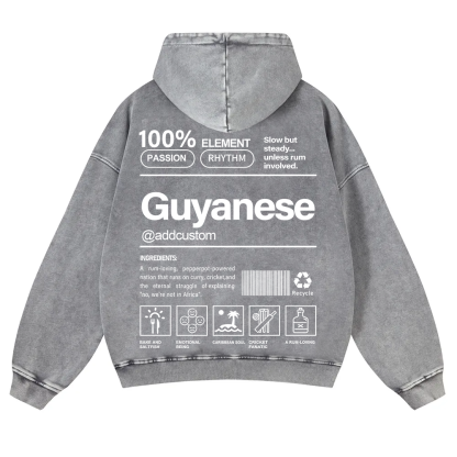 Guyanese Addcustom Unisex Fit  Washed Hoodie wearishow
