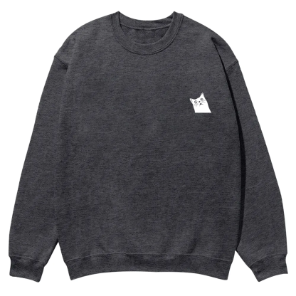 Cat Trick Customized Unisex Casual Crewneck Sweatshirt wearishow