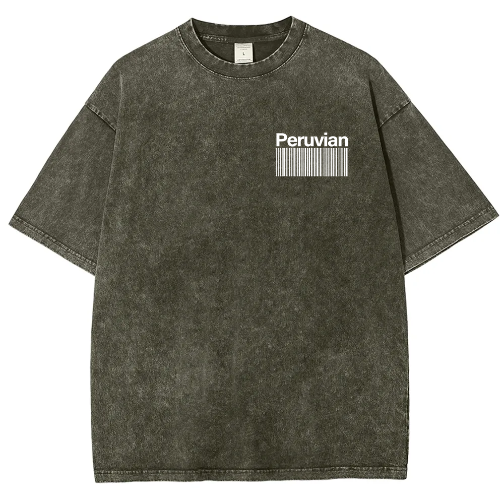 Peruvian Addcustom Unisex Fit  Washed T-Shirt