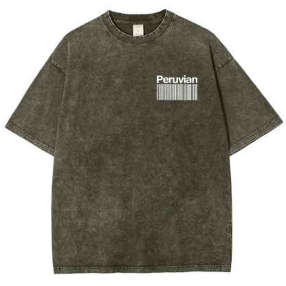 Peruvian Addcustom Unisex Fit  Washed T-Shirt