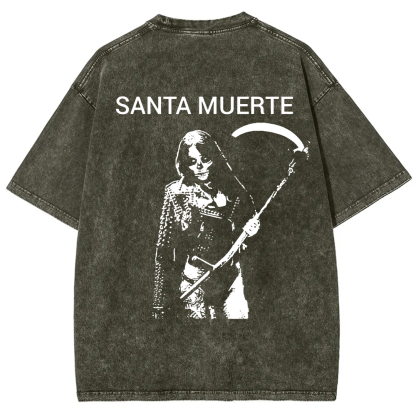 Unisex Vintage Santa Muerte Art Illustration t-Shirt