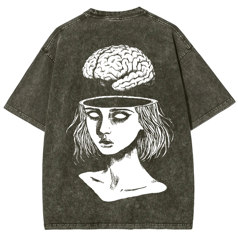 Unisex Vintage  Brain Escape Horror Art  t-Shirt