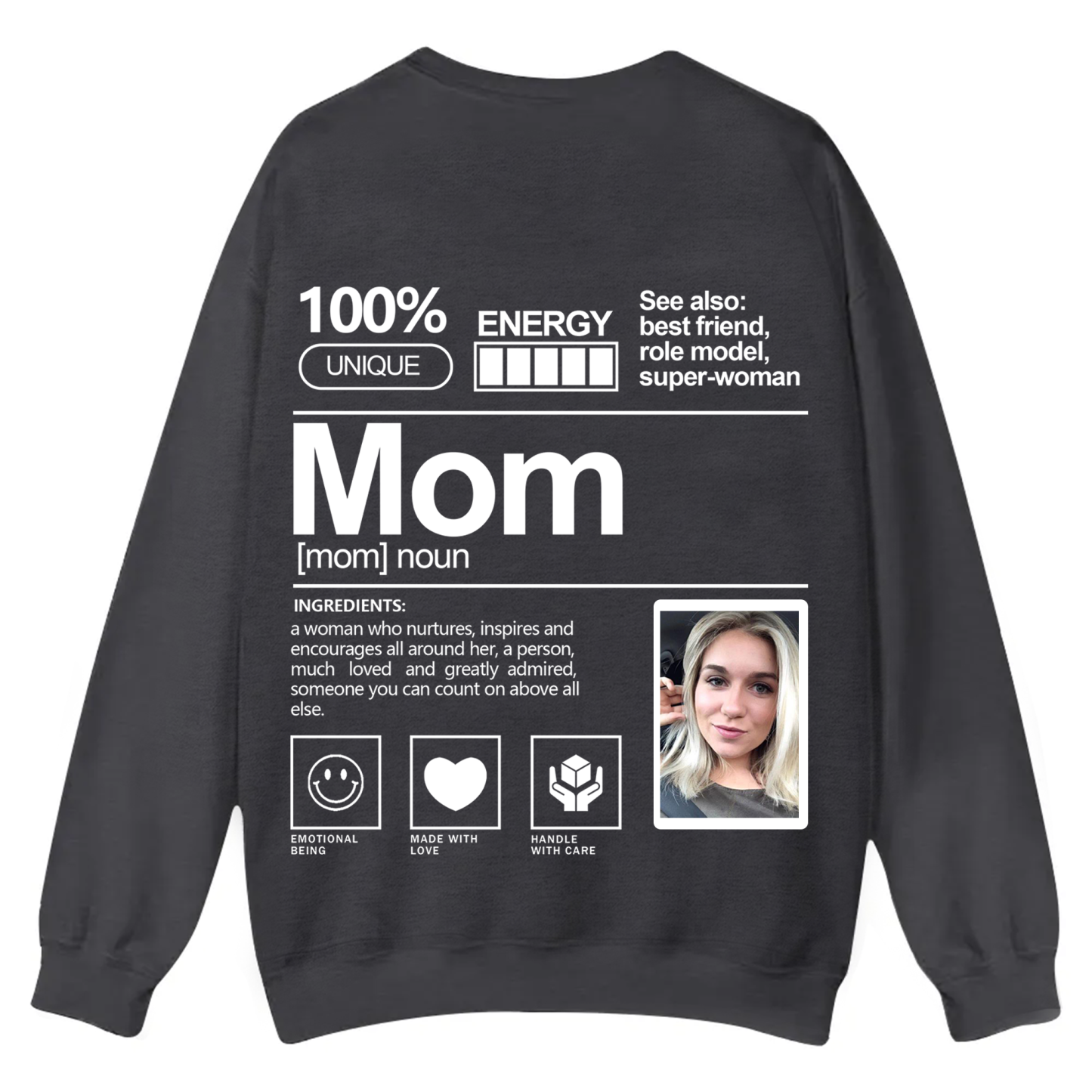 Addcustom  Photo Mom Casual Crewneck Sweatshirt