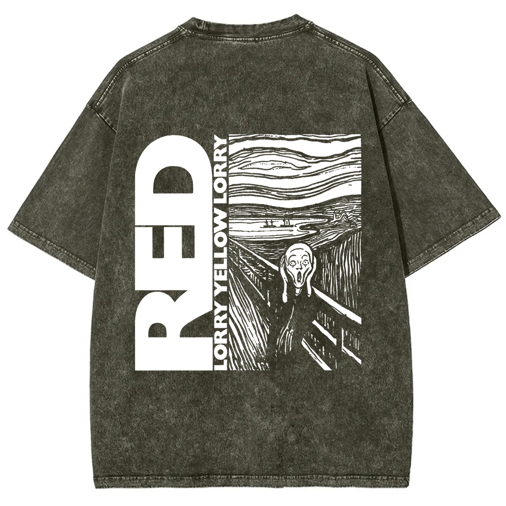 Unisex Vintage  Red Lorry Yellow Lorry Band t-Shirt