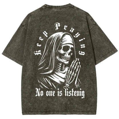 Unisex Vintage Satanic Skull Devil Nun t-Shirt