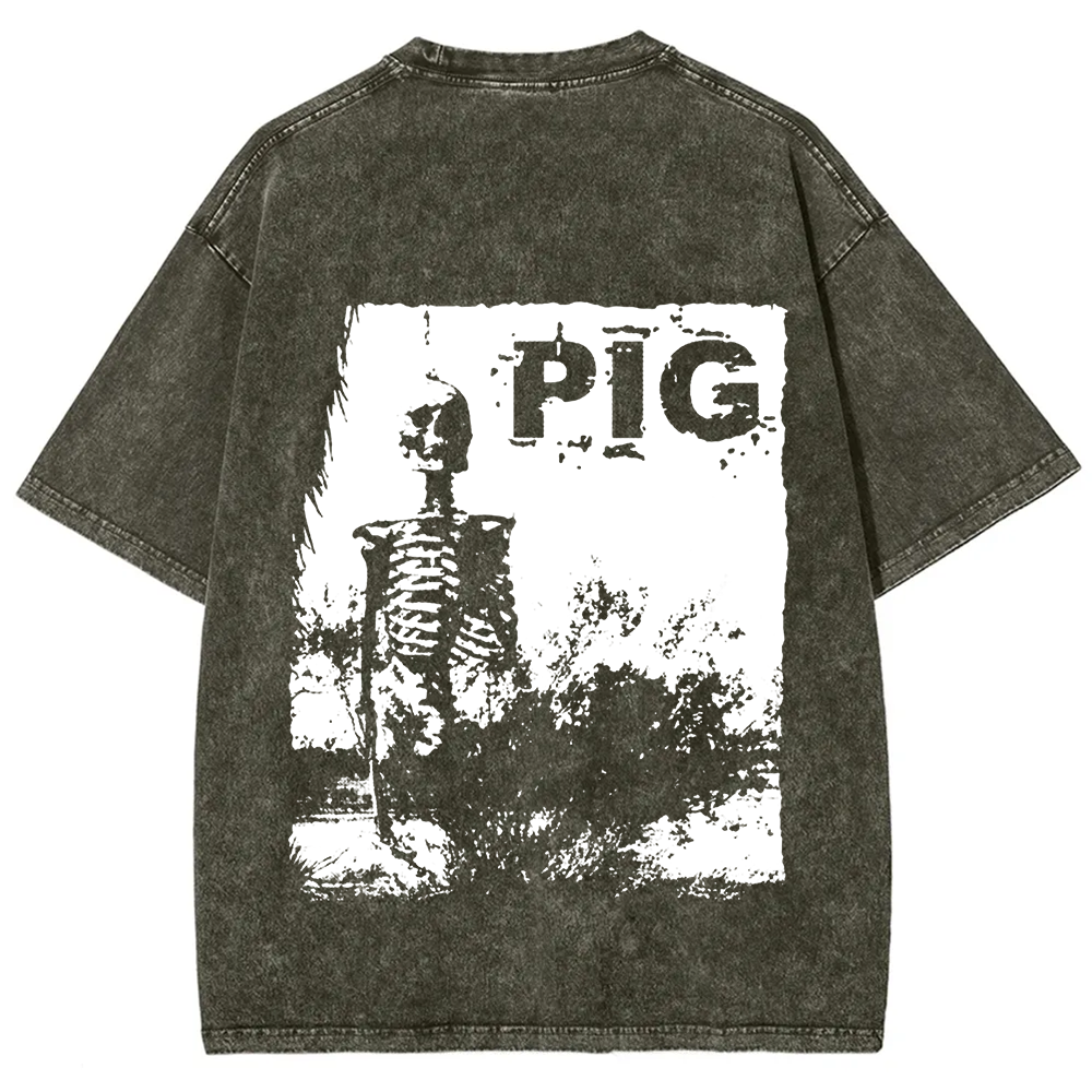 Unisex Vintage Pig Horror Movie t-Shirt