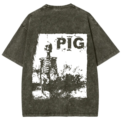 Unisex Vintage Pig Horror Movie t-Shirt