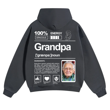Addcustom Photo Grandpa Solid Color Hoodie