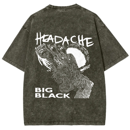 Unisex Vintage  Big Black Headache Song Music t-Shirt