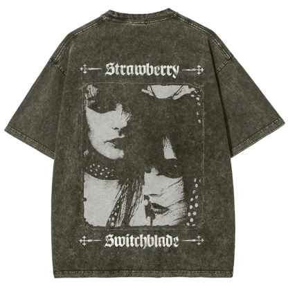 Unisex Vintage Strawberry Switchblade Band  t-Shirt