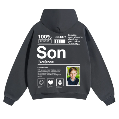 Addcustom Photo Son Solid Color Hoodie