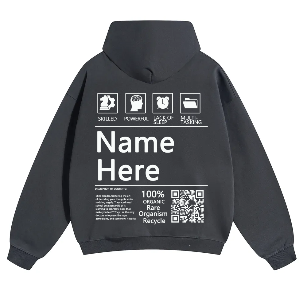 QR Code Customized Unisex Solid Hoodie