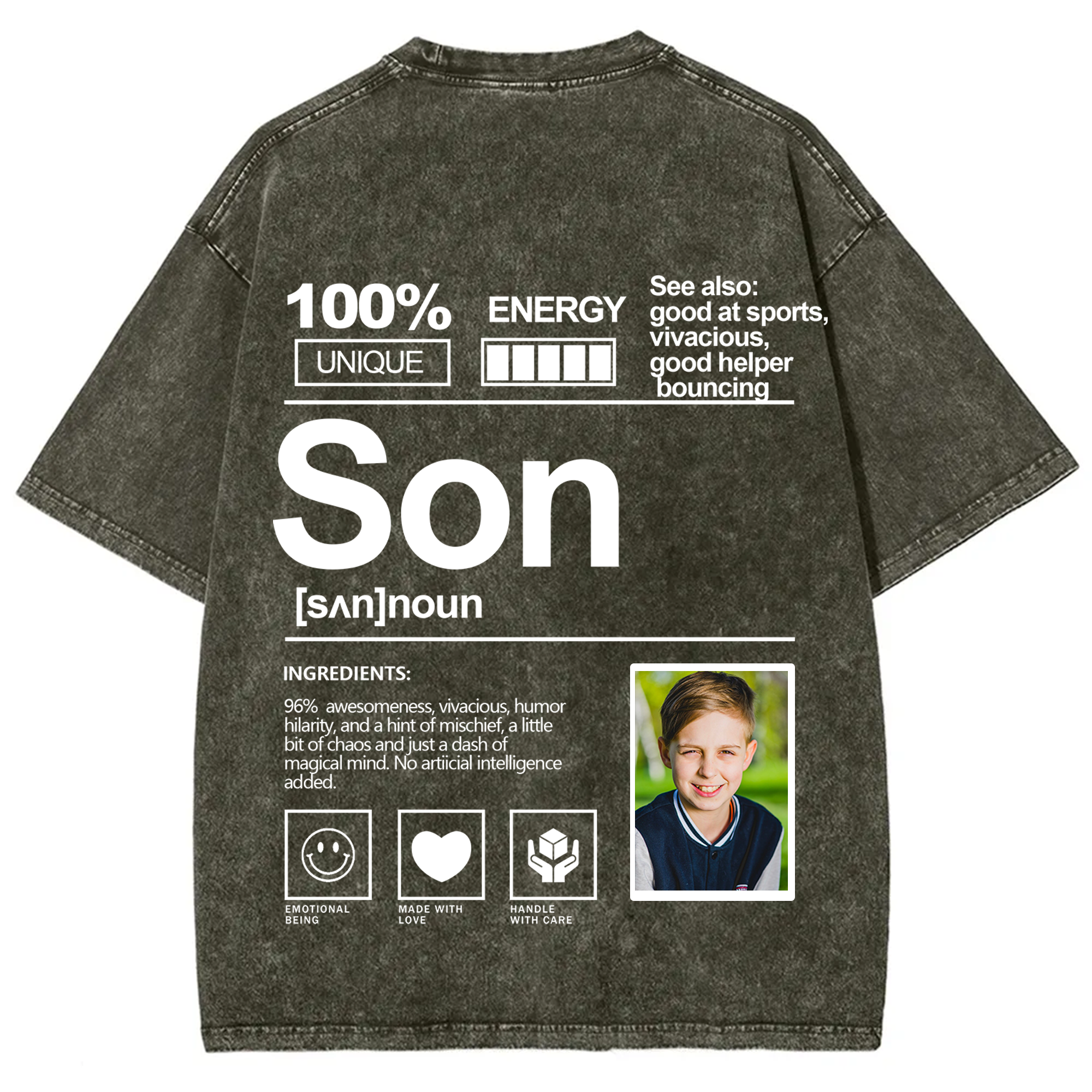 Addcustom Photo family Washed T-Shirt