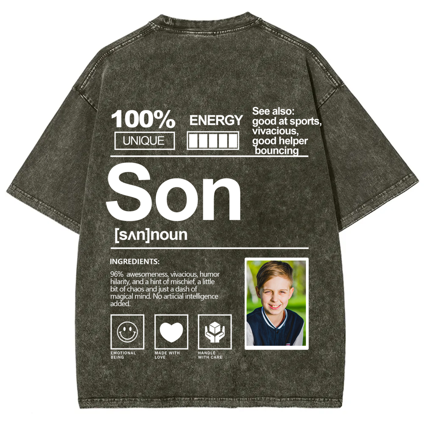 Addcustom Photo family Washed T-Shirt