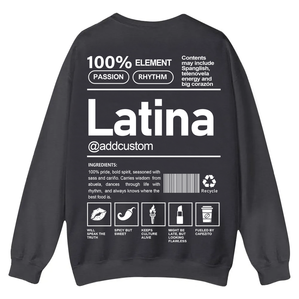 Latina Addcustom Unisex Fit  Casual Crewneck Sweatshirt wearishow