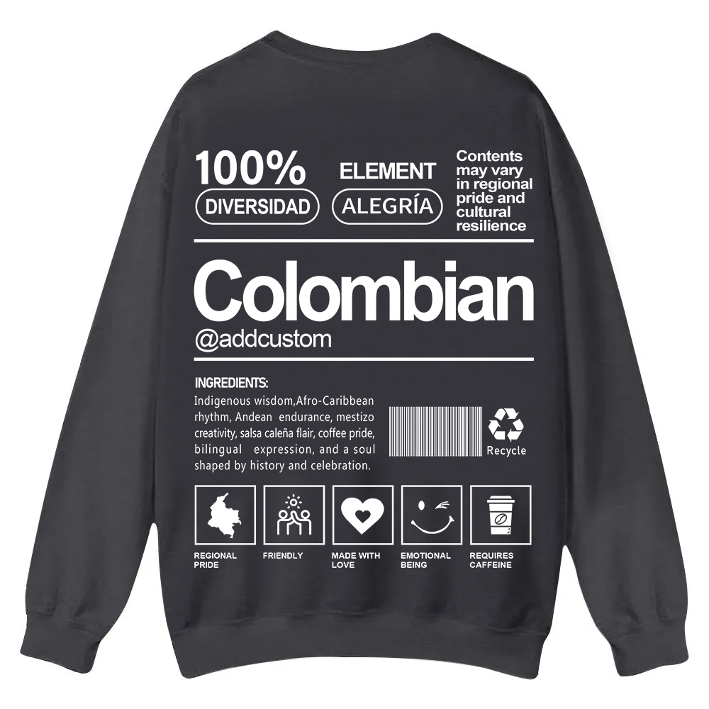 Colombian Addcustom Unisex Fit  Casual Crewneck Sweatshirt wearishow