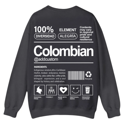 Colombian Addcustom Unisex Fit  Casual Crewneck Sweatshirt wearishow