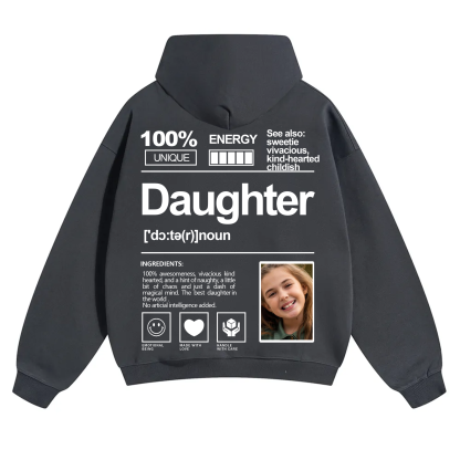 Addcustom Photo Daughter Solid Color Hoodie