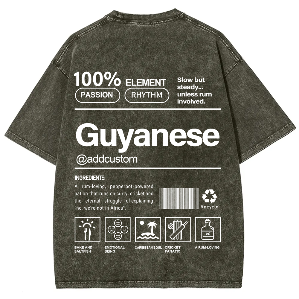 Guyanese Addcustom Unisex Fit  Washed T-Shirt