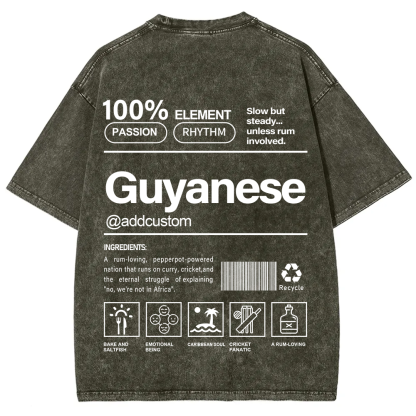 Guyanese Addcustom Unisex Fit  Washed T-Shirt