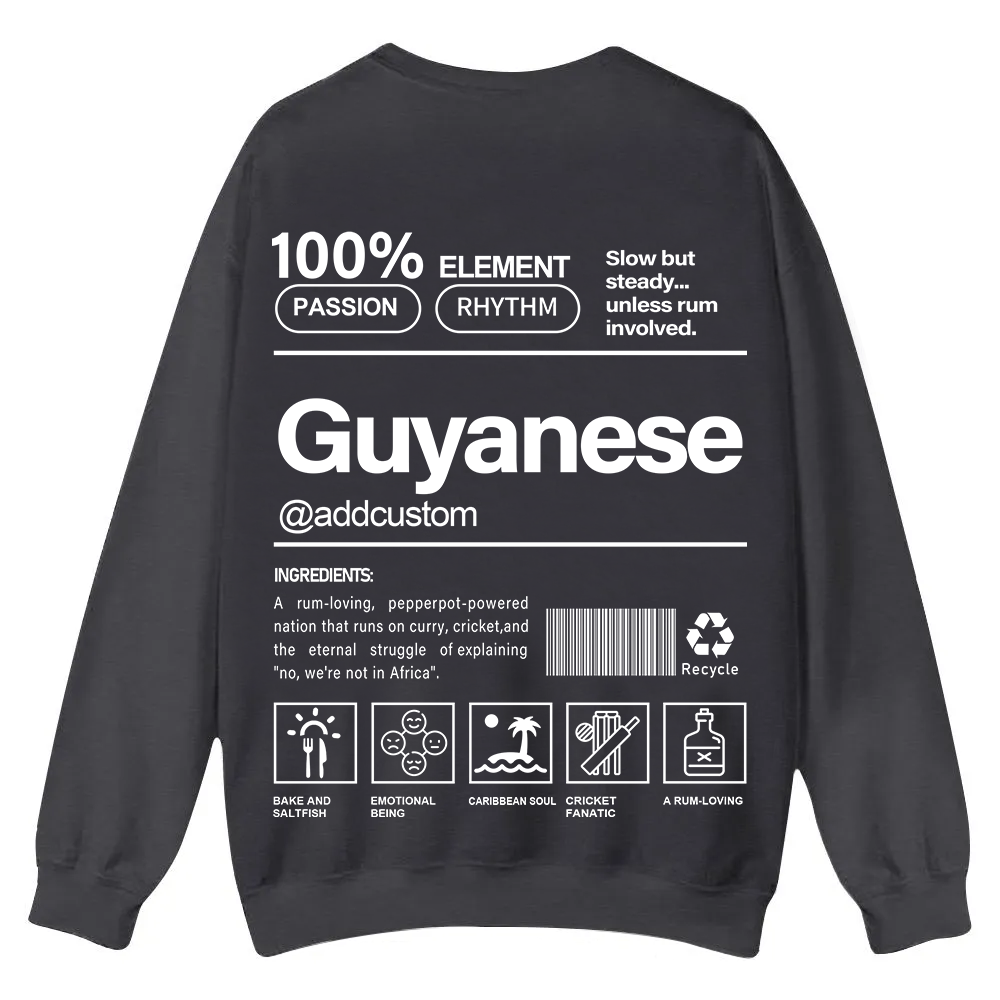 Guyanese Addcustom Unisex Fit  Casual Crewneck Sweatshirt wearishow