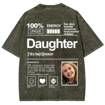 Addcustom Photo Daughter Washed T-Shirt