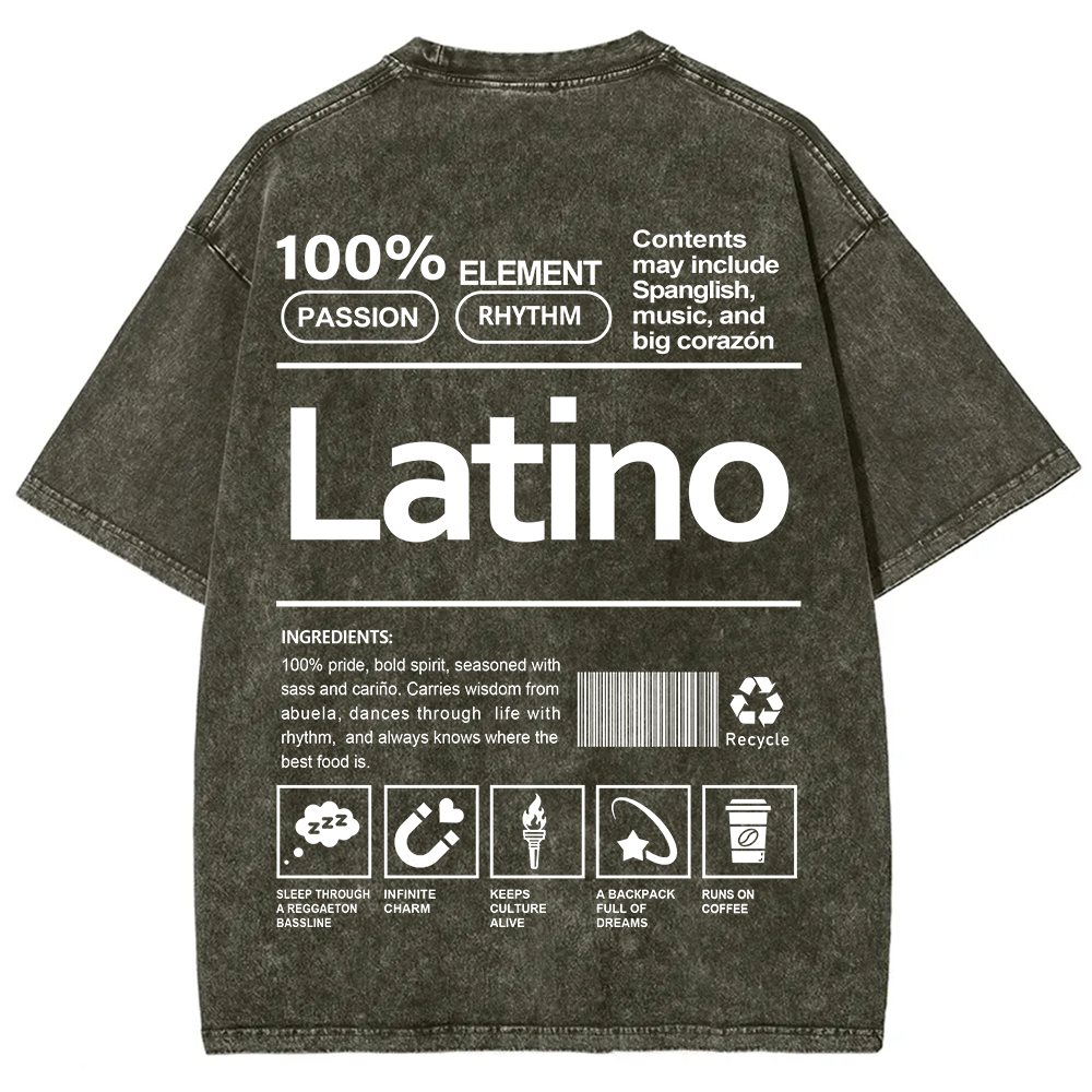 Latino Unisex Fit  Washed T-Shirt
