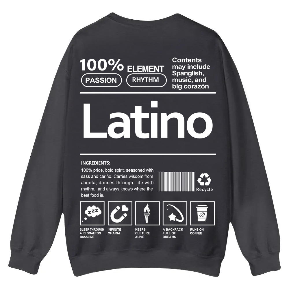 Latino Unisex Fit  Casual Crewneck Sweatshirt wearishow