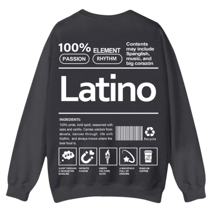Latino Unisex Fit  Casual Crewneck Sweatshirt wearishow