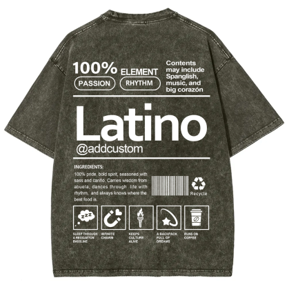 Latino Addcustom Unisex Fit  Washed T-Shirt