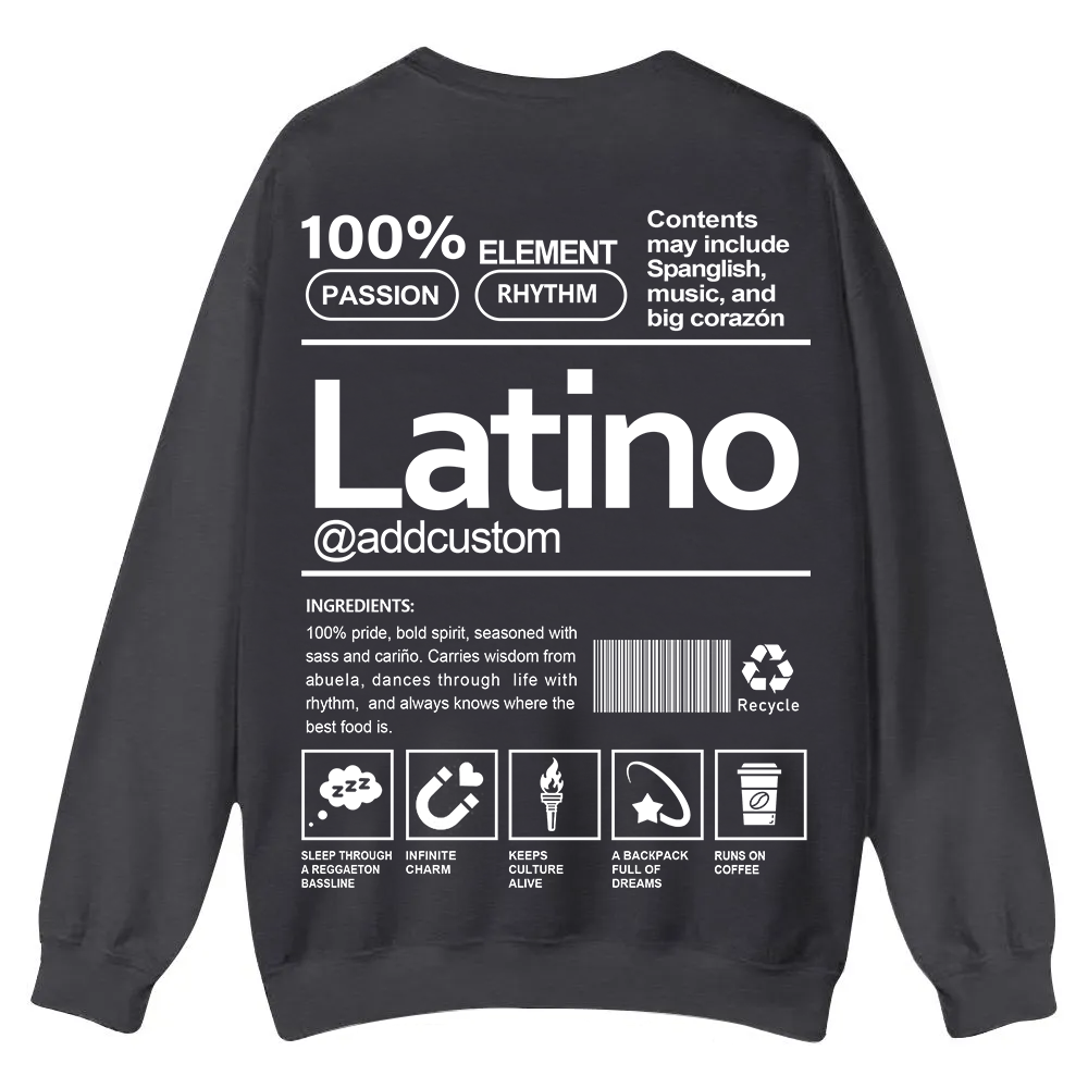 Latino Addcustom Unisex Fit  Casual Crewneck Sweatshirt wearishow