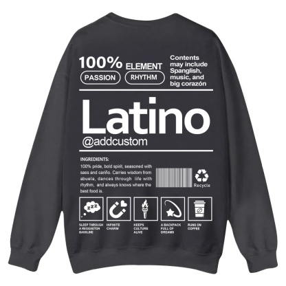 Latino Addcustom Unisex Fit  Casual Crewneck Sweatshirt wearishow
