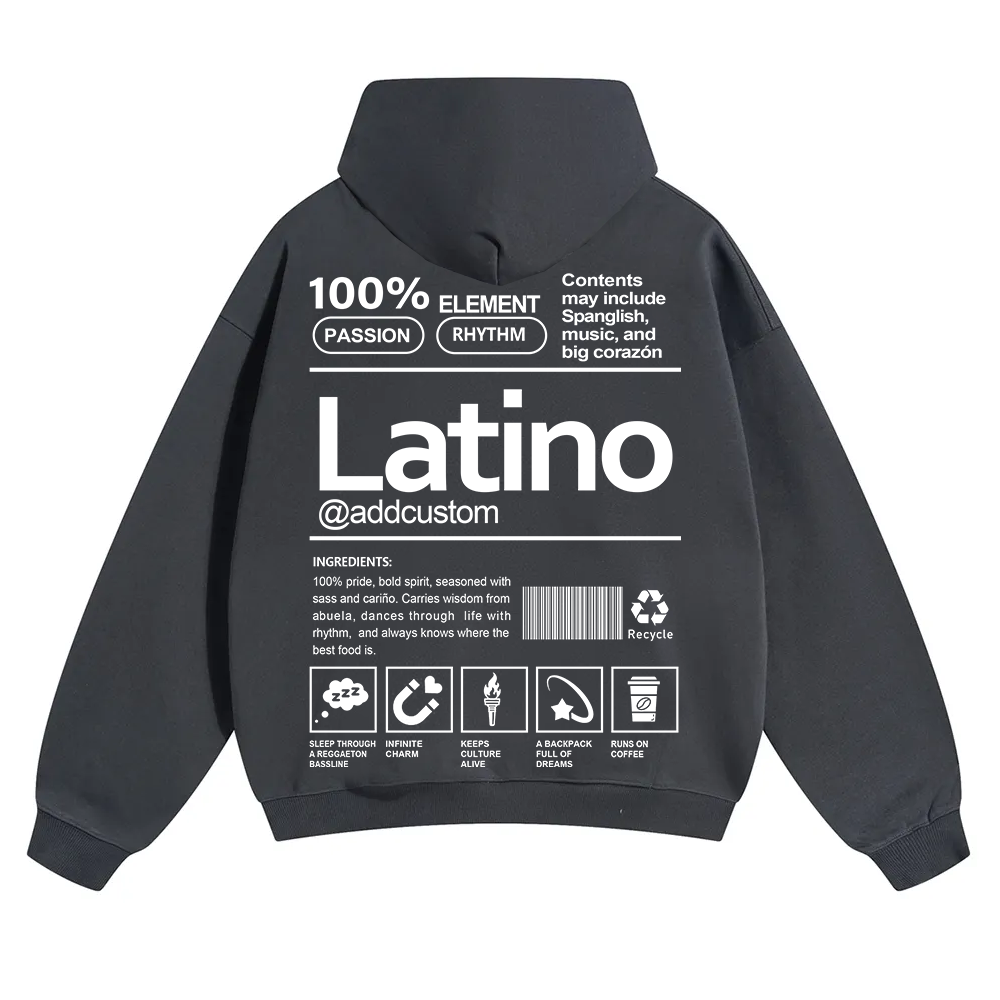 Latino Addcustom Unisex Fit Color Hoodie wearishow