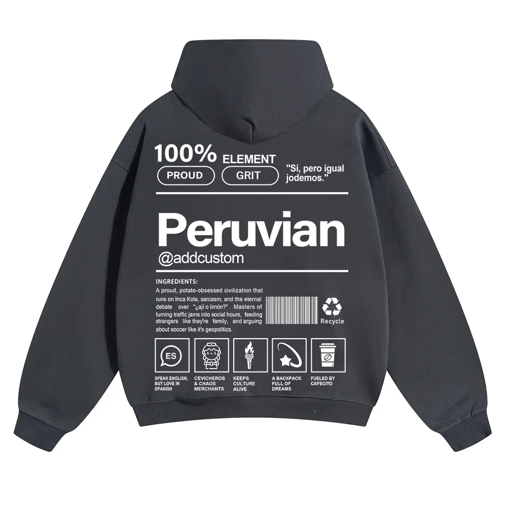 Peruvian Addcustom Unisex Fit Color Hoodie wearishow