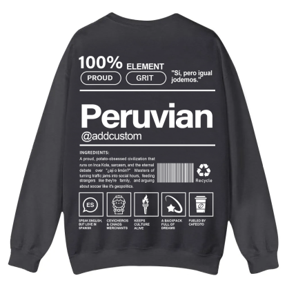 Peruvian Addcustom Unisex Fit  Casual Crewneck Sweatshirt wearishow