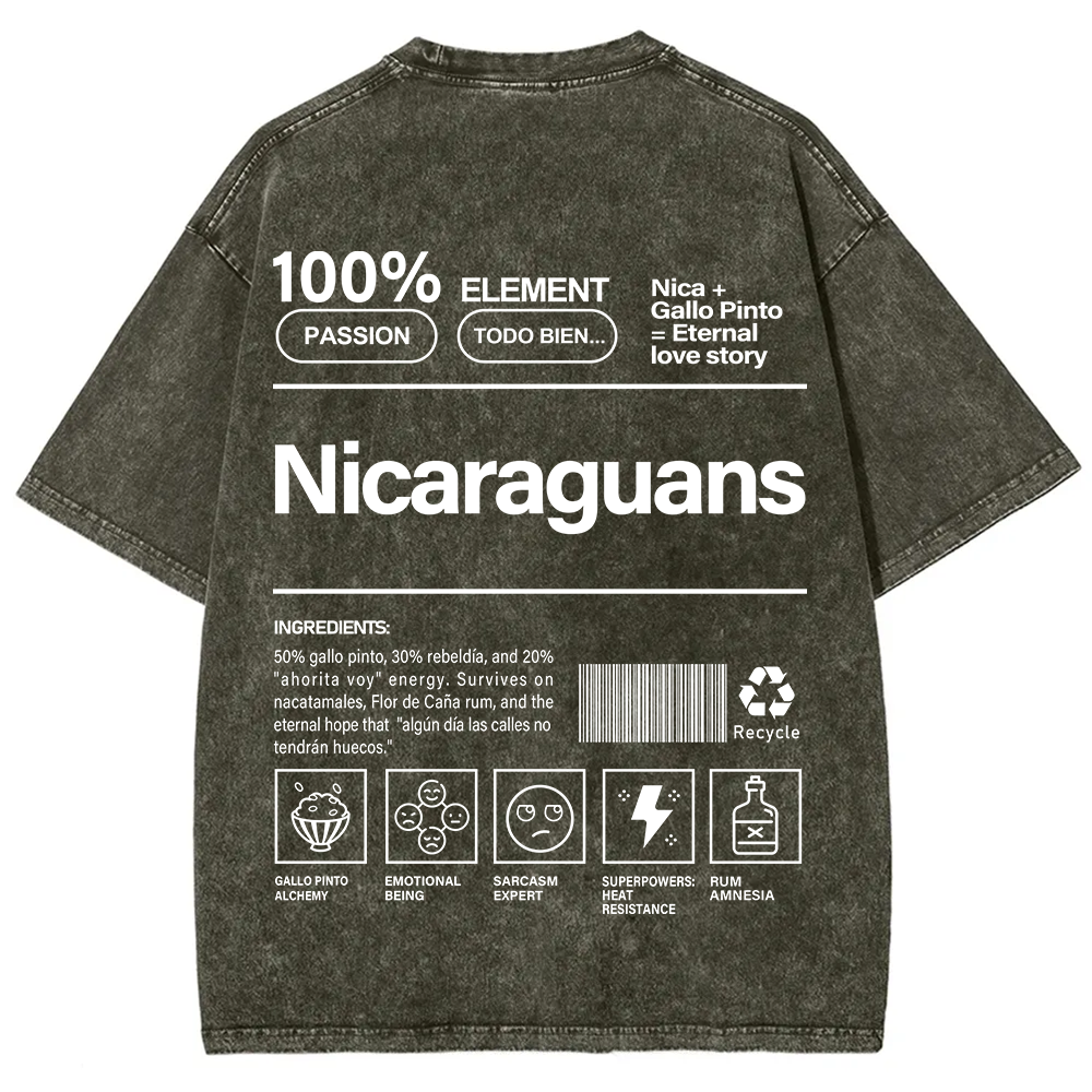 Nicaraguans Unisex Fit  Washed T-Shirt